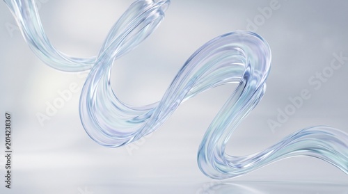 Ethereal translucent glass waves on a gradient background