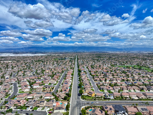 Принти на полотні Aerial view of the City of Eastvale, California