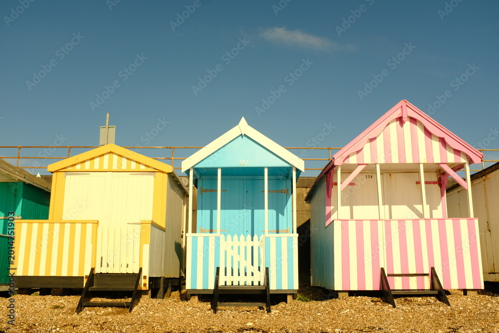 Naklejka premium Beach huts on the beach
