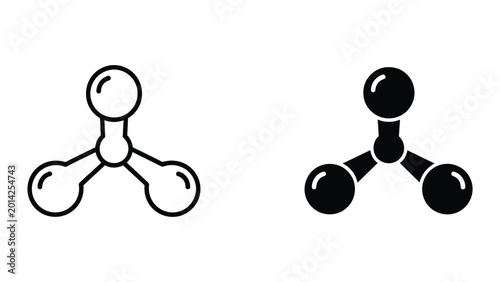 Bild auf Leinwand Simple molecular structure of methane and propyne comparison illustration