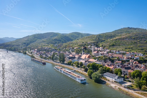 Aerial View Of Stein An Der Donau Near Krems In The Wachau Valley Austria