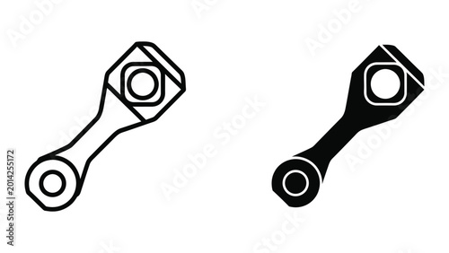 Quadro em tela Black and white connecting rod vector icon design