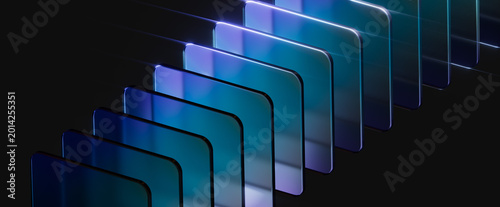Canvas Print Modular abstract data platform architecture business solution concept 3d rendering background