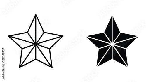Billede på lærred Minimalist five-pointed star with contrasting colors