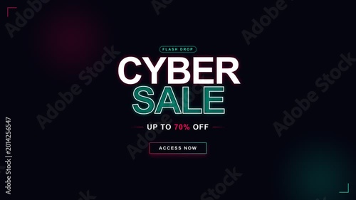 Cyber Sale Marketing Campaign Promotional Video with Up to 70 Percent Off Discount Offer
