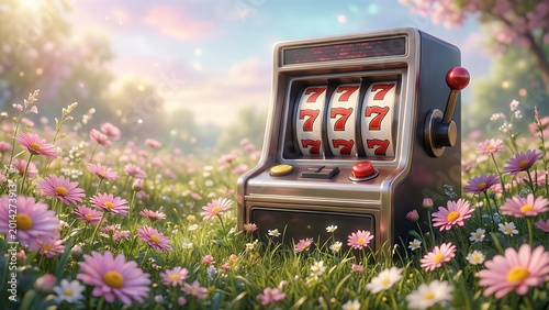 3d slot machine with 777 in casino vibes
