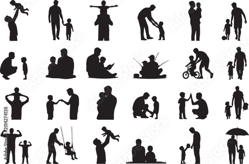 fathers day silhouette vector icon