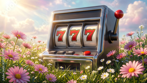 3d slot machine with 777 in casino vibes
