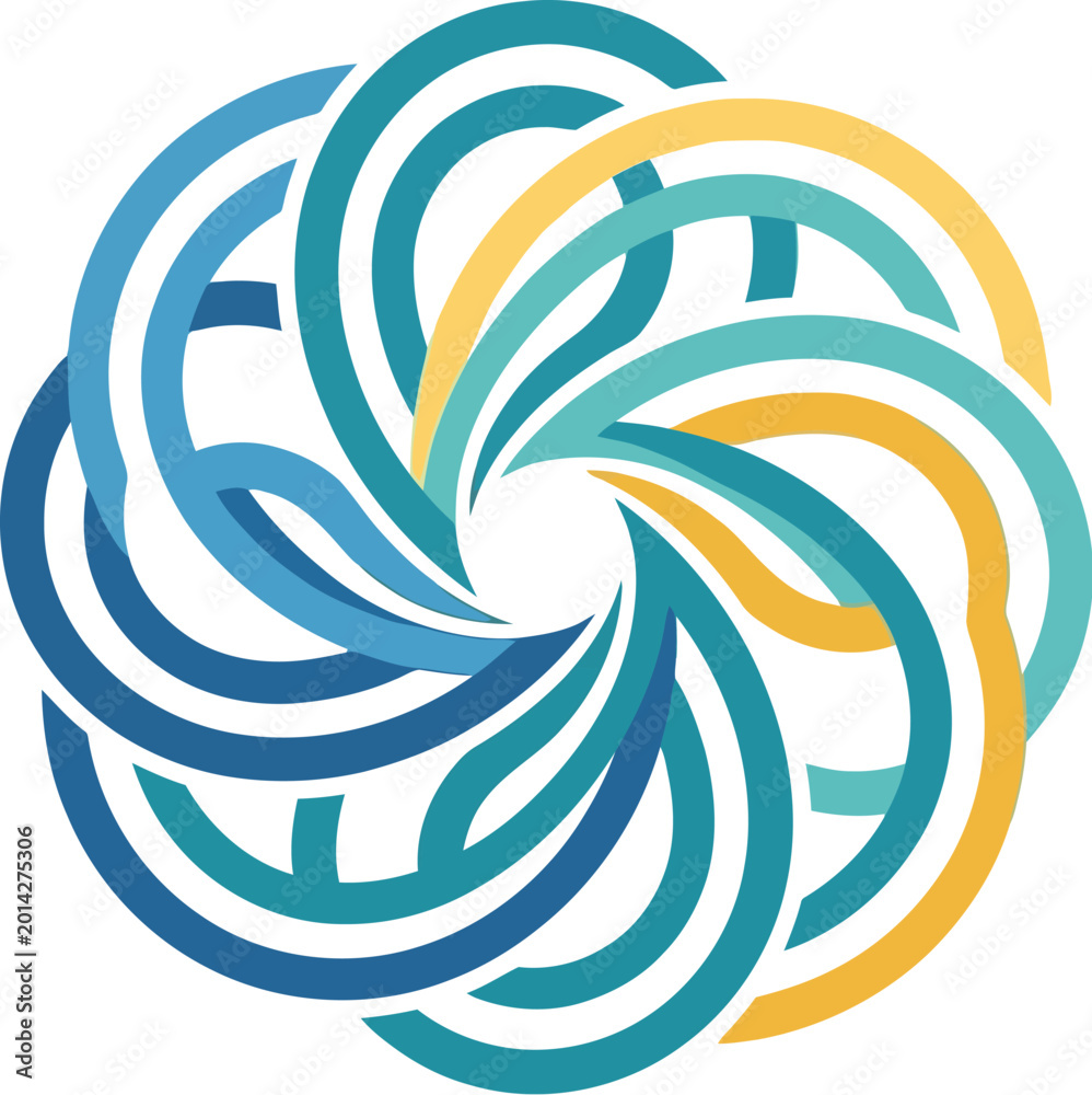 Obraz premium Abstract circular shapes flow together in a colorful and dynamic pattern.