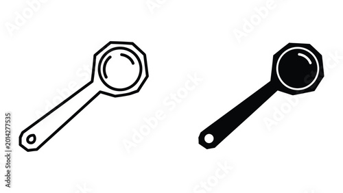 Fényképezés Black and white measuring spoon and eyedropper tools