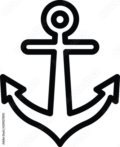 Tableau sur toile Anchor outine icon representing maritime voyages seafaring traditions and oceanic exploration symbolizing steadfastness security and hope for safe returns from distant shores