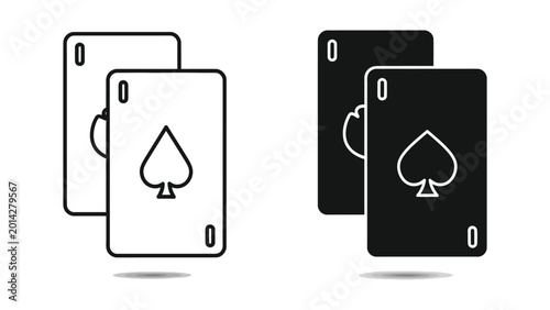 Two zero spade playing cards side by side