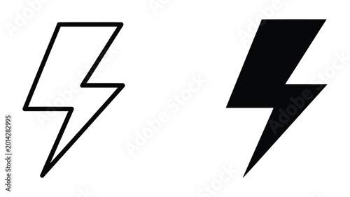 Free Download Bold lightning bolt icon in black and white - GFXLoad