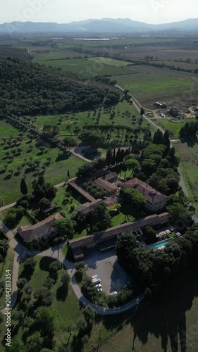 aerial drone view of Spain's fields