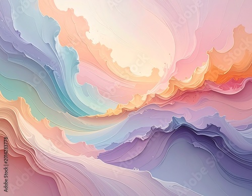 Soft pastel swirls of abstract flowing colors