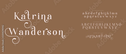 Photos Elegant script name katrina wanderson in brown background