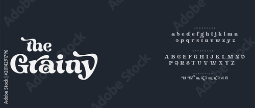 Fotografie Elegant grainy display font typography with alphabet