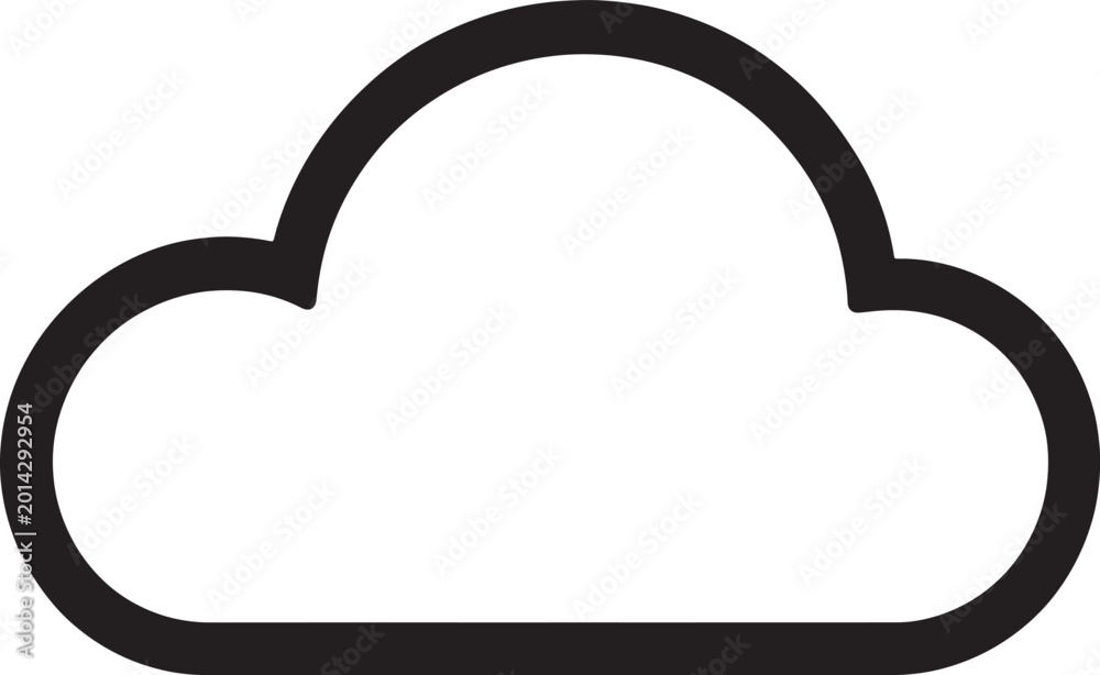 Φωτογραφία Simple black outline of a stylized cloud on a white background, representing abs