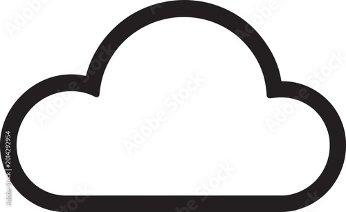 Cuadro en lienzo Simple black outline of a stylized cloud on a white background, representing abs