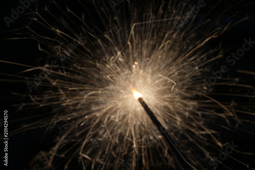 Sparkler Burning Brightly In The Dark