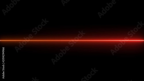Glowing straight neon line animation on black background.