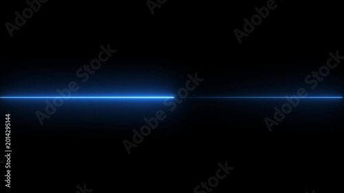 Glowing straight neon line animation on black background.