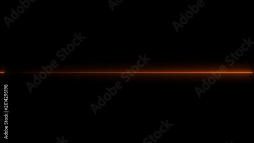 Glowing straight neon line animation on black background.