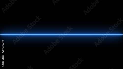 Glowing straight neon line animation on black background.