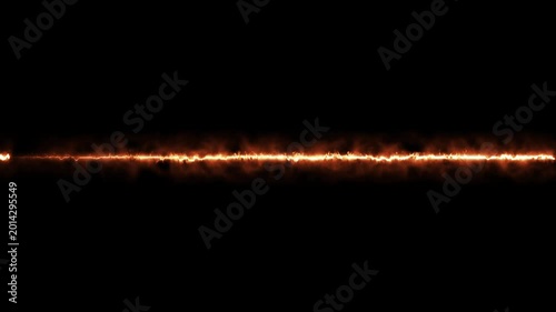 Glowing straight neon line animation on black background.