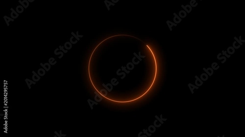 abstract neon digital cricle animation on background.