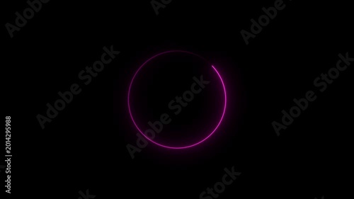 abstract neon digital cricle animation on background.