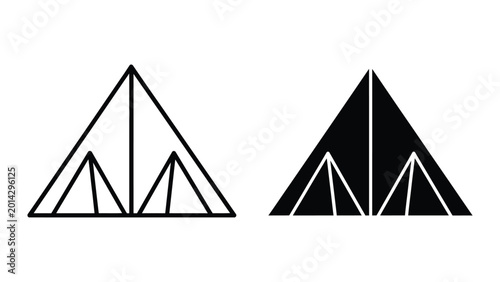 Cuadro en lienzo Fractal triangle patterns with geometric subdivisions