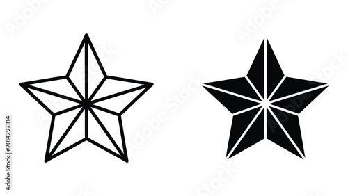 Fotografi Minimalist five-pointed star with contrasting fill design