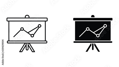Two flip chart presentations with line graphs comparison