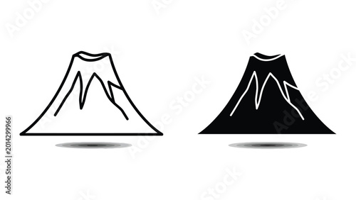 Photos Volcano eruption illustration with lava flow