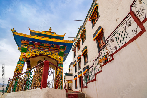фотографія Prayer wheel pavilion of Spituk Monastery, Spituk Gompa or Pethup Gompa,Buddhist monastery in Spituk, Leh district, Ladakh, India