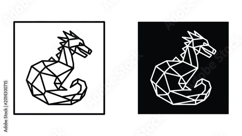 Photos Geometric stylized horse silhouette art design