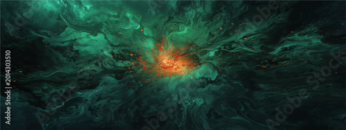 Obraz na plátne Vector Celestial aurora depicting an astral vortex of ethereal cosmic elements with a vibrant luminosity