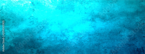 Tableau sur toile Vector Abstract blue watercolor wash painting with textured surface artistic design, turquoise gradient banner, and blurred background