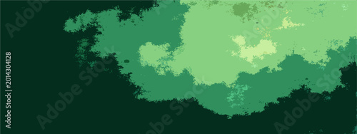Konstfotografi Vector Abstract top-down illustration of a canopy of leafy treetop in multi-tone shades of emerald green and dark olive on a digital art background