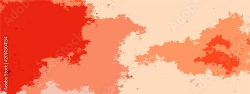 Bild auf Leinwand Vector Abstract colorful watercolor art, red and orange liquid paint splatters with flowing texture, and irregular forms resembling a blood vessel or lava