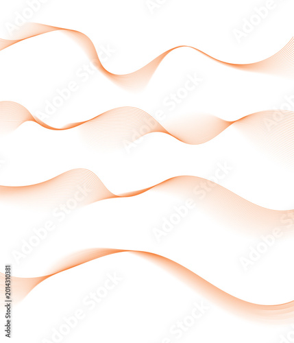 Orange Abstract Wave Line Background with Soft Flowing Ribbons, Minimal White Space, Fine Curved Contour Stripes, Clean Modern Motion, Elegant Decorative Pattern, and Light Creative Digital Design