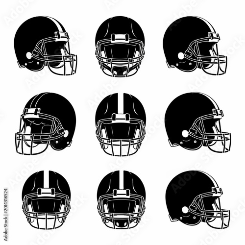 American football helmet shadow over dark industrial sports setting