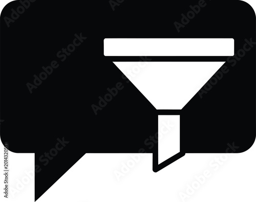 Photography Speech bubble with filter icon, representing search or data filtering, business