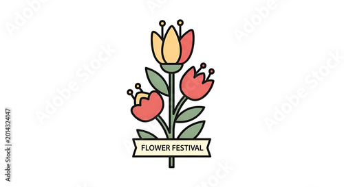 Colorful tulip flowers in bloom.