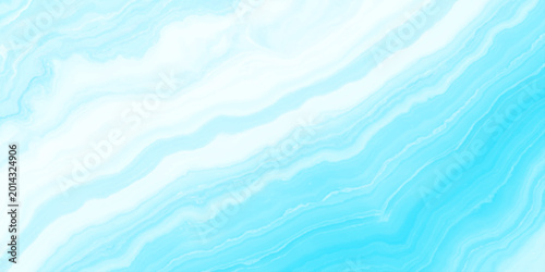 Schilderij op canvas Soft blue and white marbled background texture with wavy lines and smooth gradie