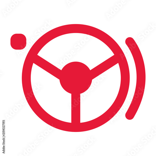 Free Download Essential red vehicle dashboard warning indicator featuring steering wheel and safety system alert symbol, prompting driver attention to operational status - GFXLoad