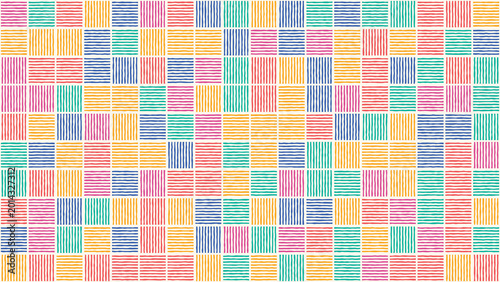Seamless pastel square mosaic pattern with textured colorful tiles, cheerful geometric repeat background for fabric, wallpaper, wrapping paper, stationery, textiles and surface design assets