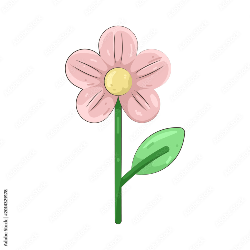 Obraz premium Illustration of Pink Flower 