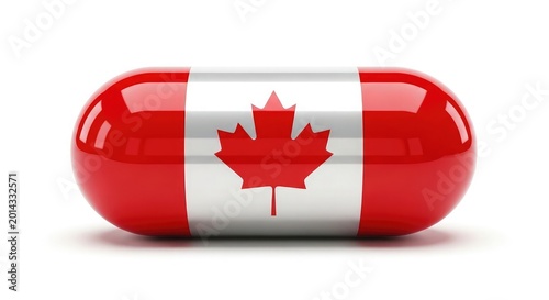 Canada day concept canadian flag shaped pill capsule patriotic symbolism for july 1st